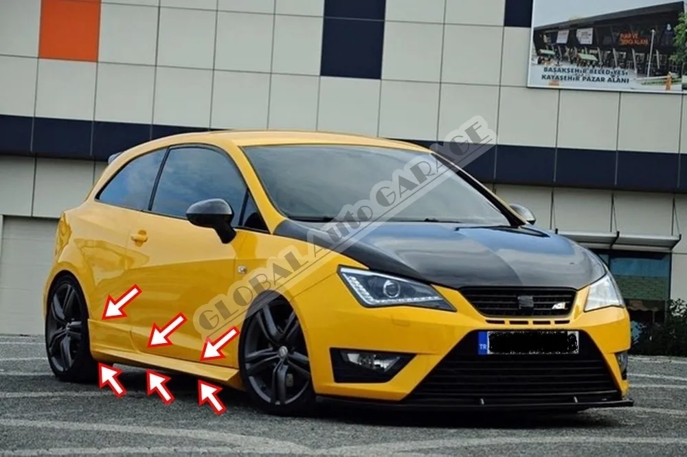 Бампер для сиденья Ibiza Cupra 6J Coupe, 3 двери, боковая юбка, бампер, 2 шт., все цвета, комплект отделки, губа, автомобильный аксессуар для стайлинга