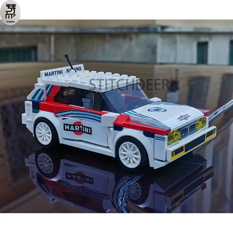 Speed Champion Moc Lancia Delta HF Integrale Martini Racing Baustein Erleuchtung montieren Spielzeug Ziegel klassisches Weihnachts geschenk