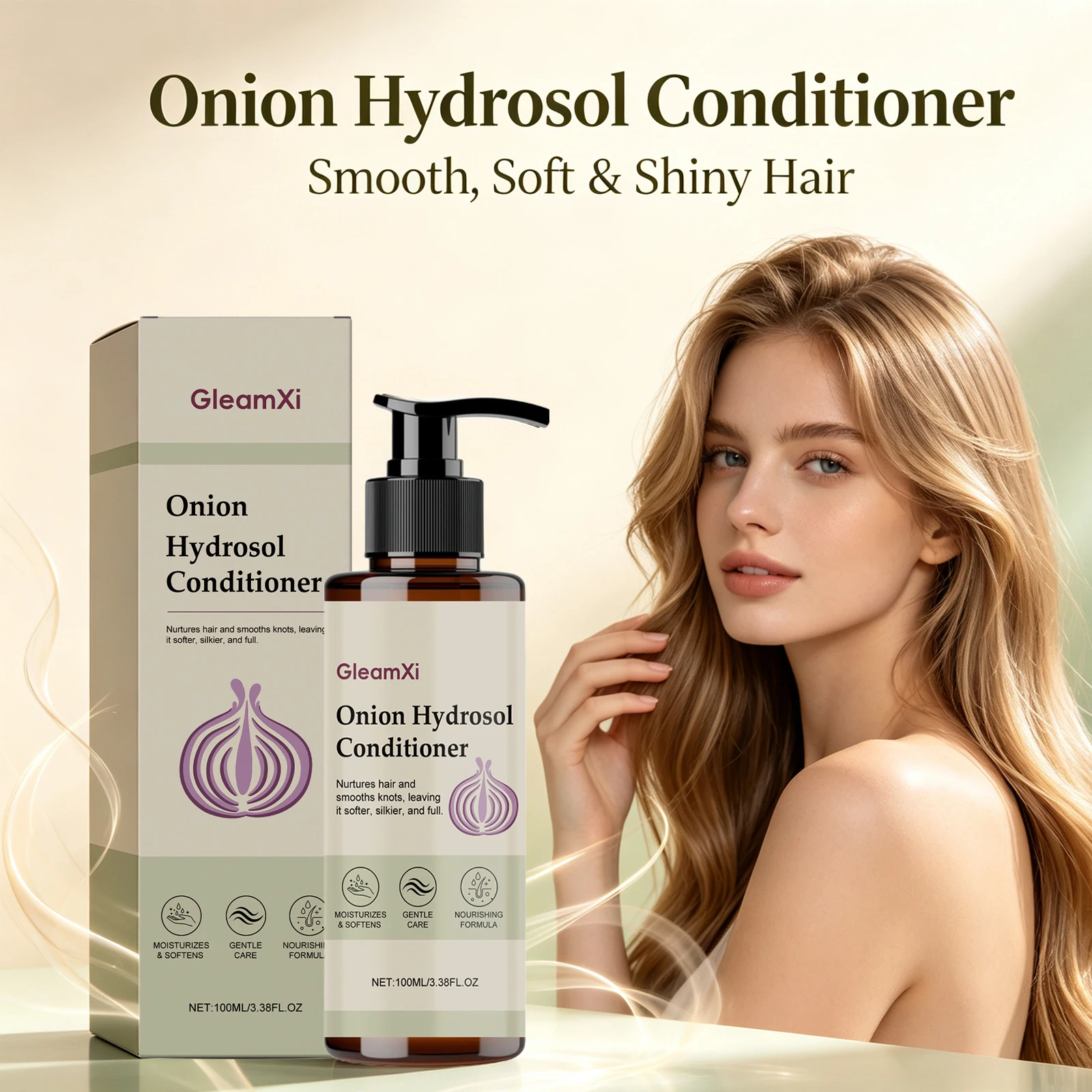 Onion Hydrosol Conditioner Moisturizing Nourishing Dryness Improve Rough Frizz Prevent Breakage Strengthen Roots Boost Volume Anti Loss Smooth Soft Manageable Shine Hair Care
