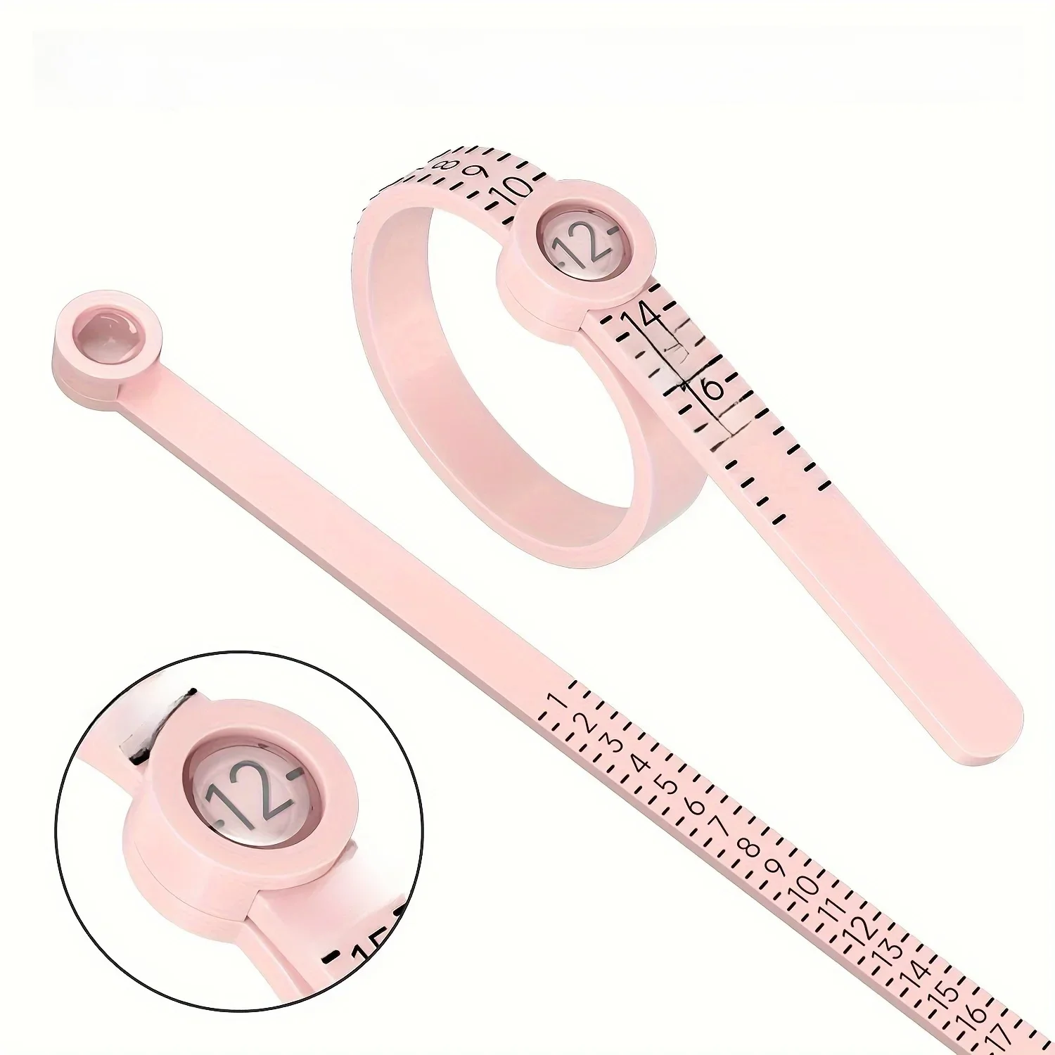 Sizeur d'anneau en plastique UK US EU HK avec loupe, règle d'anneau, jauge de doigt, outil de dimensionnement de bague, outil de mesure de bijoux