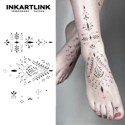 Henna Temporary Tattoo,Lasts To 15 Days New Technology Magic Waterproof Semi Permanent Sticker.