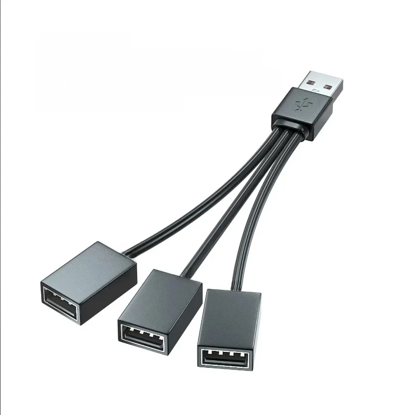 Adaptateur de branchement USB multifonctionnel monté sur voiture, mobile, matin, tablettes, arc-en-ciel, moyeux multi-interfaces, 1 à 2