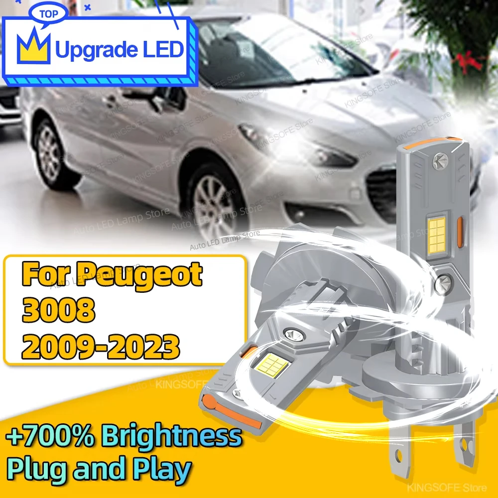 

2x 6000K Super Bright White Light H7 Headlight Bulb 30000LM LED Car Light Upgrade CHip For Peugeot 3008 2009-2023 Plug and Play