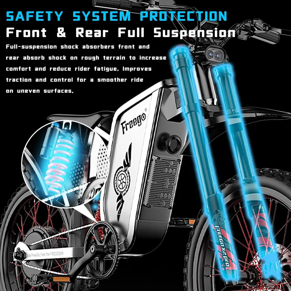 Freego X2pro Electric Bike Mexico Warehouse Shipment No Tax VAT Free Shipping Ebike 6000W 60v/30Ah Electric Bike Motorcycles image 5