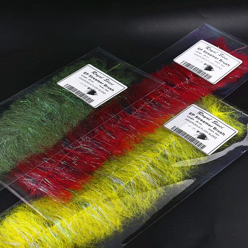 Royal Sissi 3 szczotki/set miękka pe Streamer szczotki 8 opcjonalne kolory klasyczne streamer materiał muchowy baitfish flash szczotki — zdjęcie 2