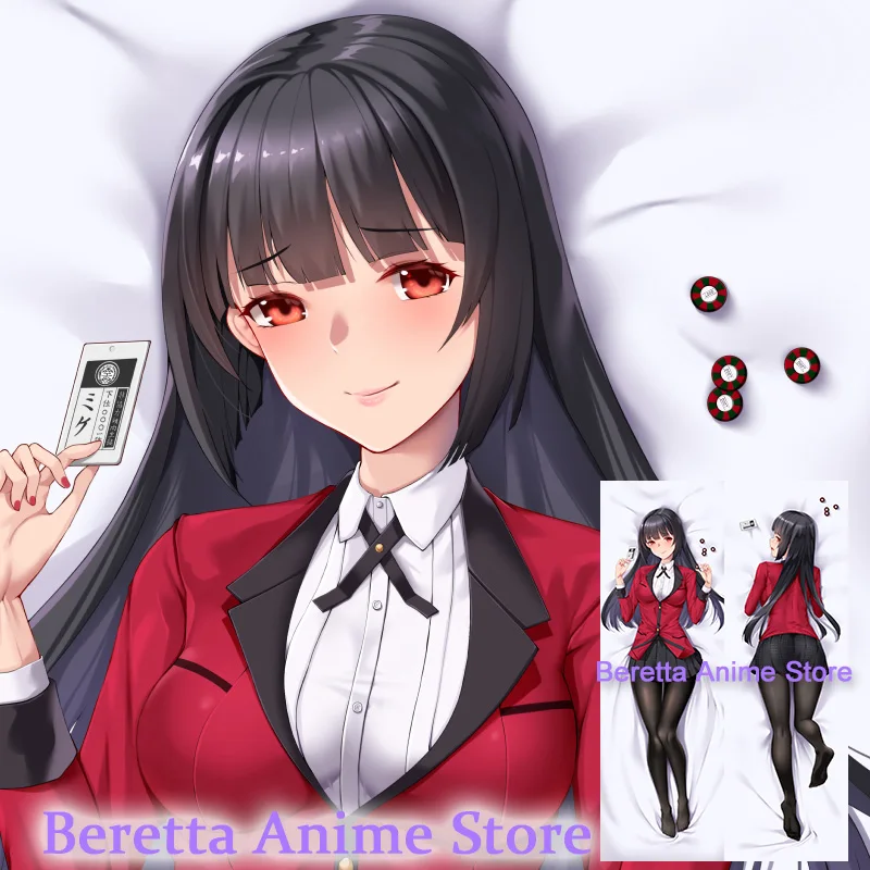 Dakimakura Jabami Yumeko Yumeko Kakegurui Anime Double-Sided Print Life-size Body Pillow Cover