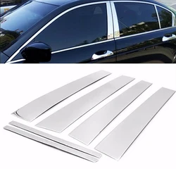 6Pcs Silvery Pillar Posts Fit For Honda Accord 2008 2009 2010 2011 2012 Window Door Trims Auto Decoration Exterior Accessories