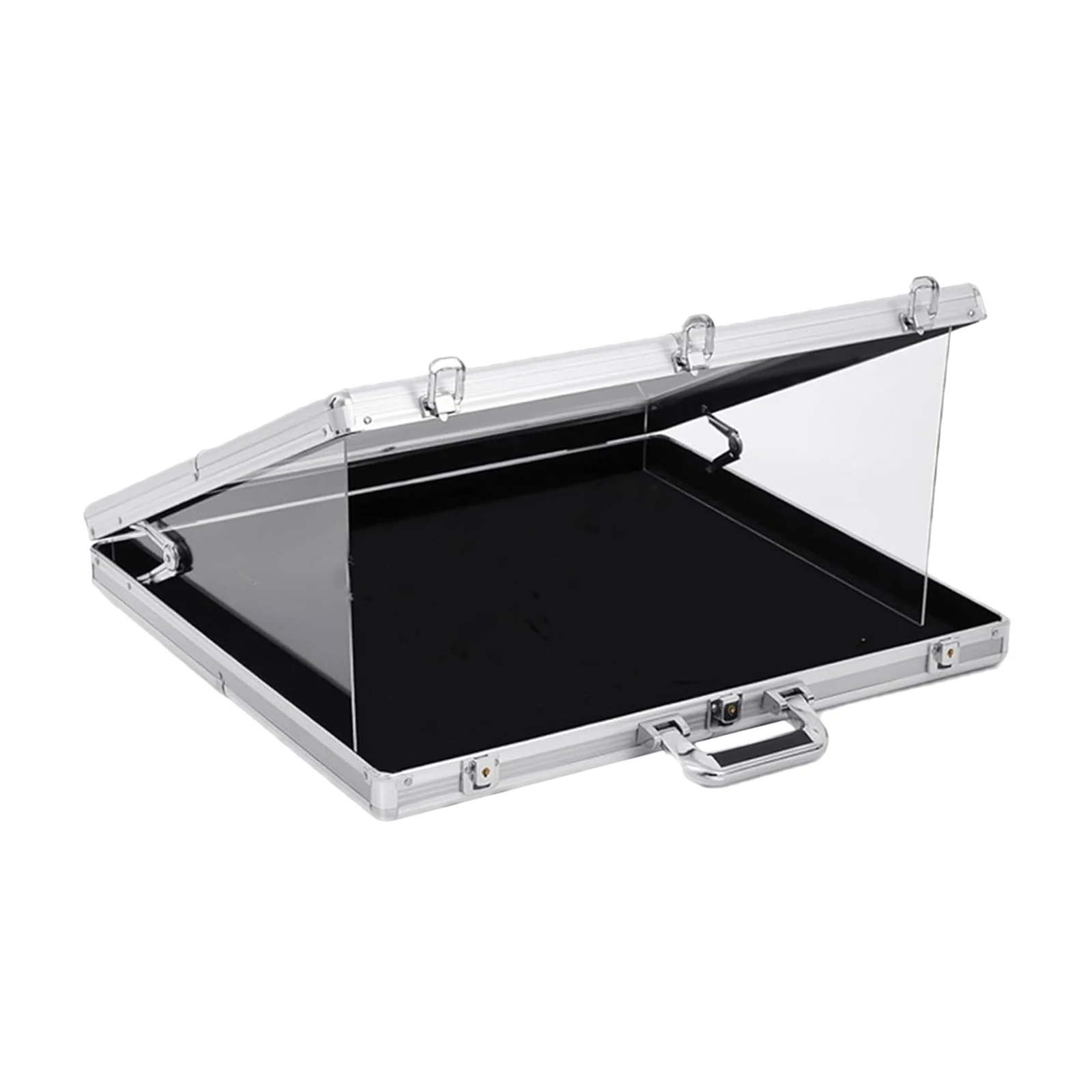 Baseballkaart displaykast, sportkaart draagbare aluminium vitrine, tafelmodel, afsluitbaar, voor verzamelkaarten en collectibles - afbeelding 2