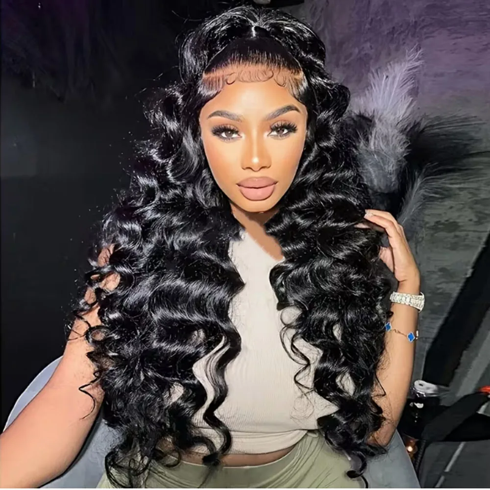 

250% Density 40 Inch Loose Deep Wave Water Wave Curly Wig 13x6 13x4 5x5 HD Glueless Lace Front Human Hair Wigs For Women
