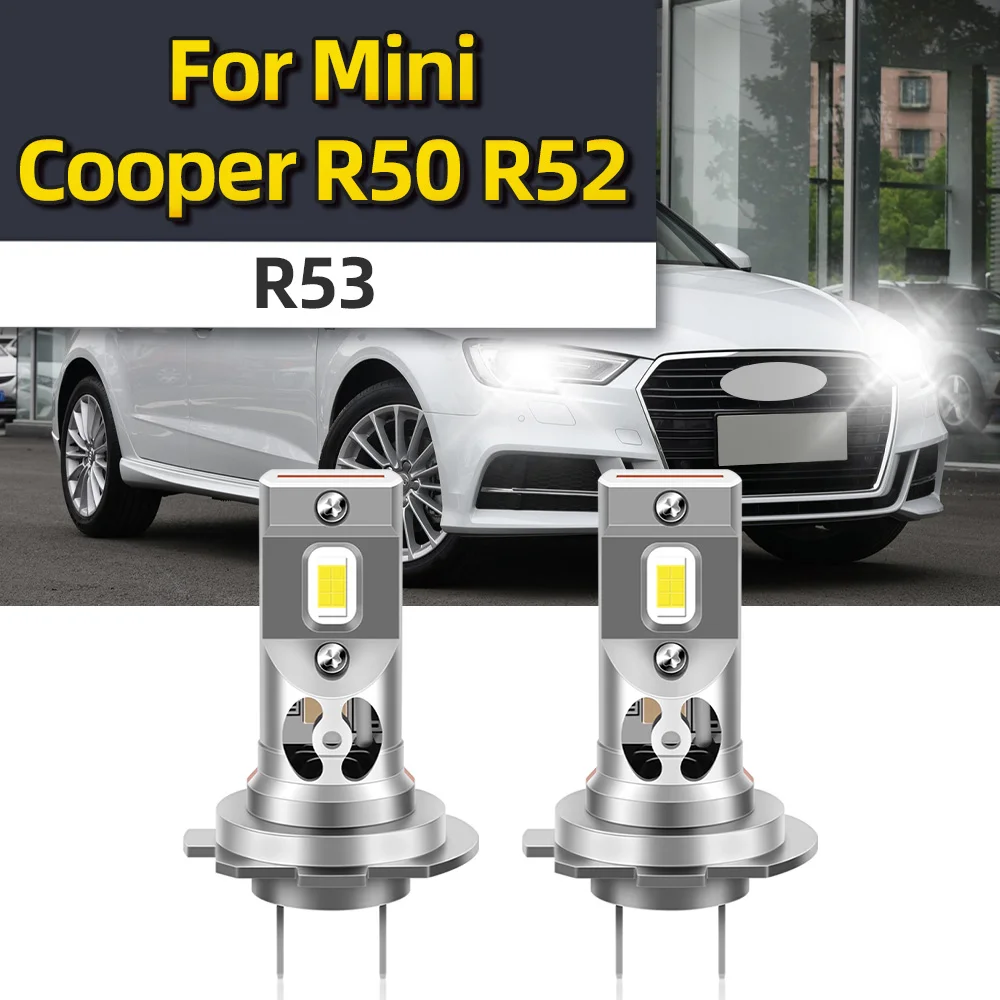 

For Mini Cooper R50 R52 R53 Led Headlight H7 Bulbs Car 12V 300W 30000LM High Power Turbo Headlamps Mini Size 1:1 Lamada Wireless