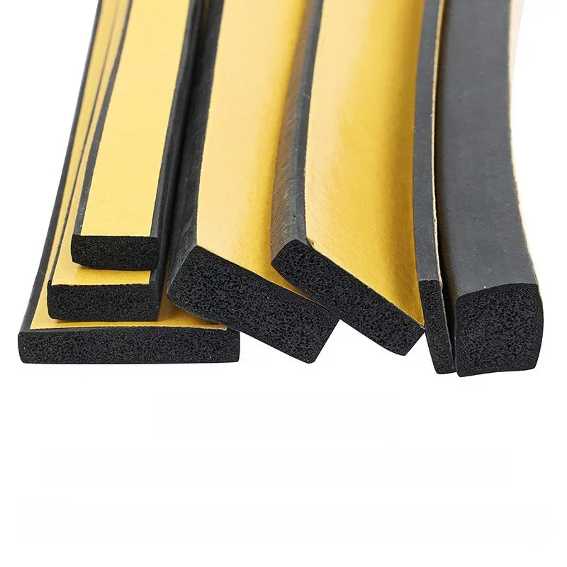 Bande d'étanchéité en mousse de caoutchouc auto-adhésive de 10m, bande d'étanchéité en caoutchouc EPDM, anti-poussière, étanche, absorbant les chocs