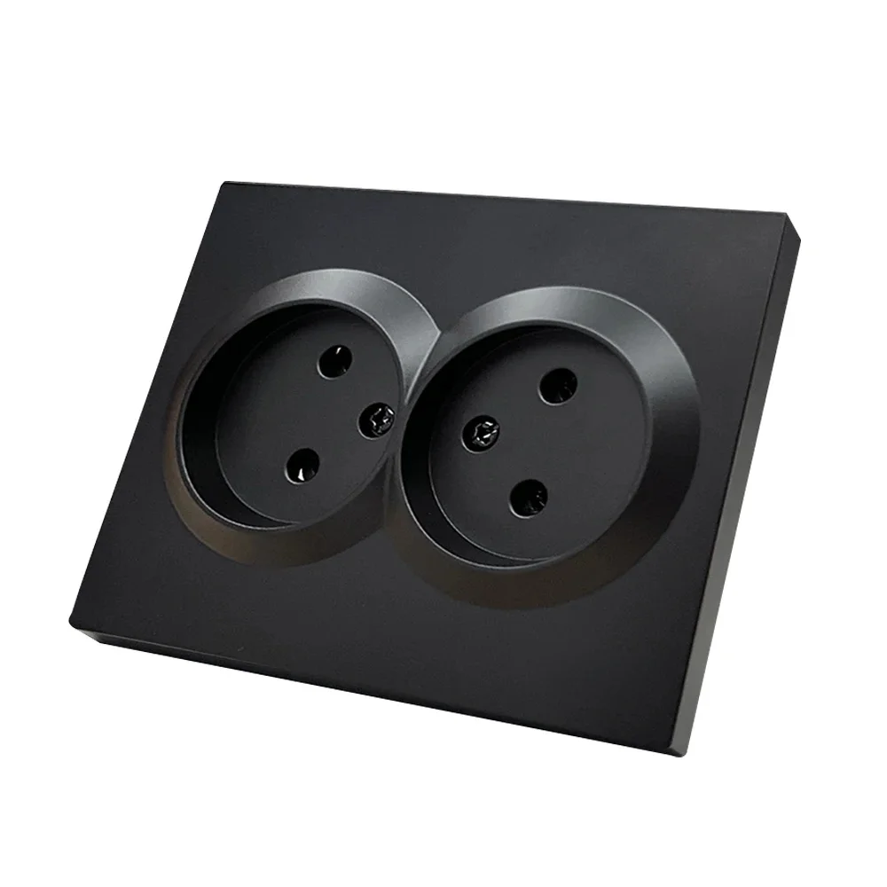 WESA Zwart Dubbel Stopcontact 16A EU Standaard Stopcontact Standaard Grondstopcontact Vlamvertragend Spuitverf Kunststof - afbeelding 2