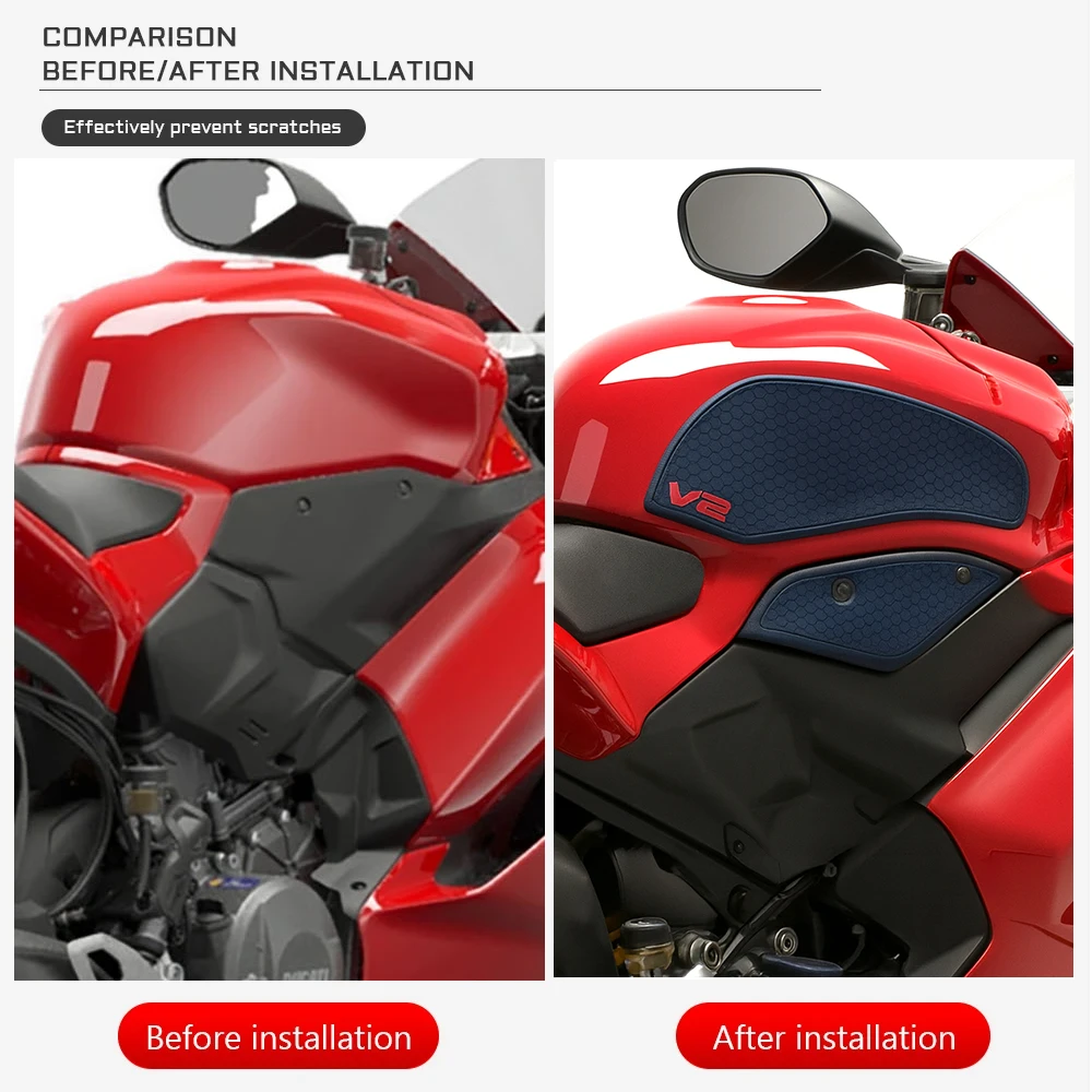 두카티 파니갈레 V2 / 스트리트파이터 V2 오토바이 연료 탱크 액세서리 방수 사이드 연료 탱크 패드 NWE 2025 논슬립 탱크 패드