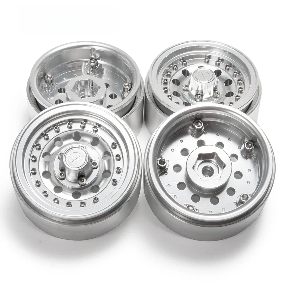 MIBIDAO 4szt CNC Aluminiowe 1,9-calowe felgi Beadlock Piasty 27mm do TRX4 Axial SCX10 D90 1/10 RC Crawler Części do modeli samochodów — zdjęcie 2