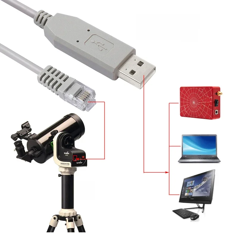 Asiair lub PC do Skywatcher AZ-GTI montaż bezpośredni komunikacja kabel EQMOD CP2102 USB Uart TTL do RJ12 6P6C PC przewód sterowniczy — zdjęcie produktu 6