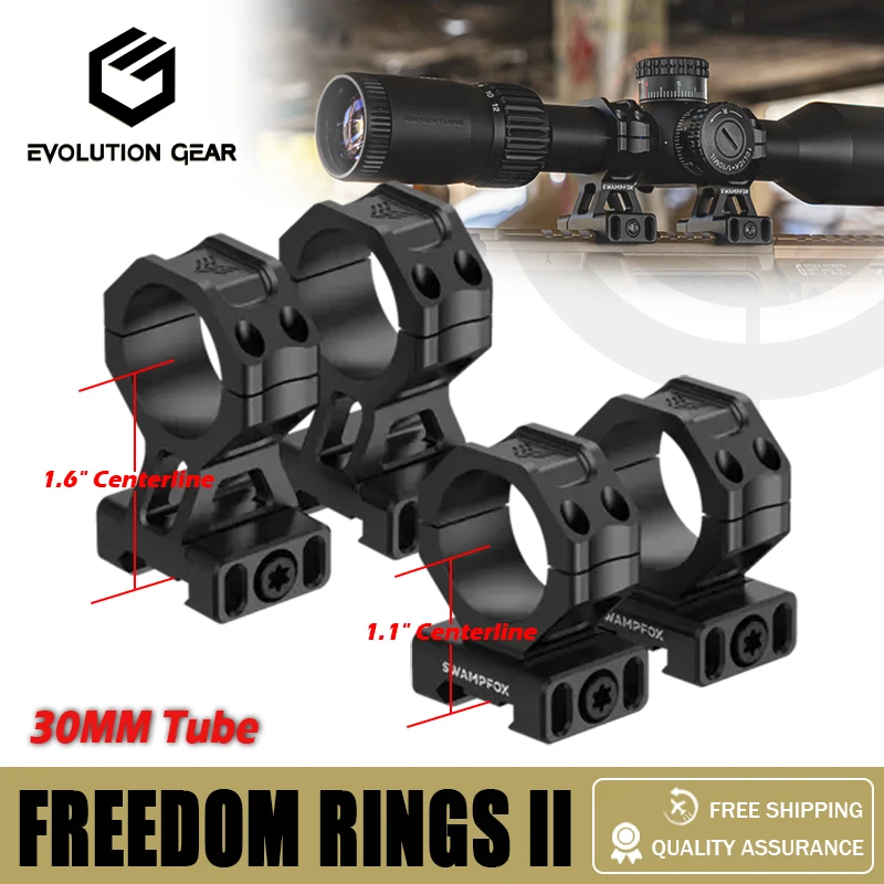 

Tactical Freedom Rings II 7075-T6 aluminum 30mm Tube Scope Mount Fits AR-15/M4 1913 Rail for Hunting Game