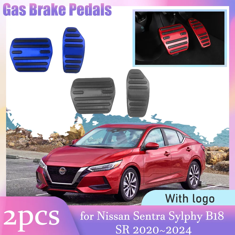

Car Gas Brake Pedals for Nissan Sentra Sylphy B18 SR 2020~2024 2021 Anti-Slip Alloy Footrest Foot Pedal Cover Pad Accessories