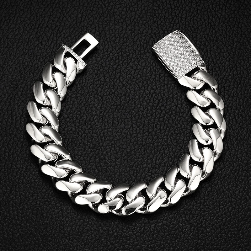 

14mm Wide Hip-hop Stainless Steel Golden Cuban Curb Chain Mens Necklace Or Bracelet with Quick Release Buckle Length 7.5-40inch