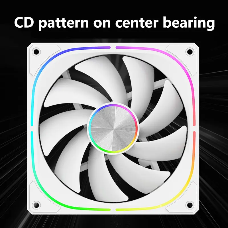 UPSIREN PF-14 V2 ARGB Computer case cooling fan,140x140x25mm 3-sided infinite mirror design，Hydraulic bearing/36 lamp beads
