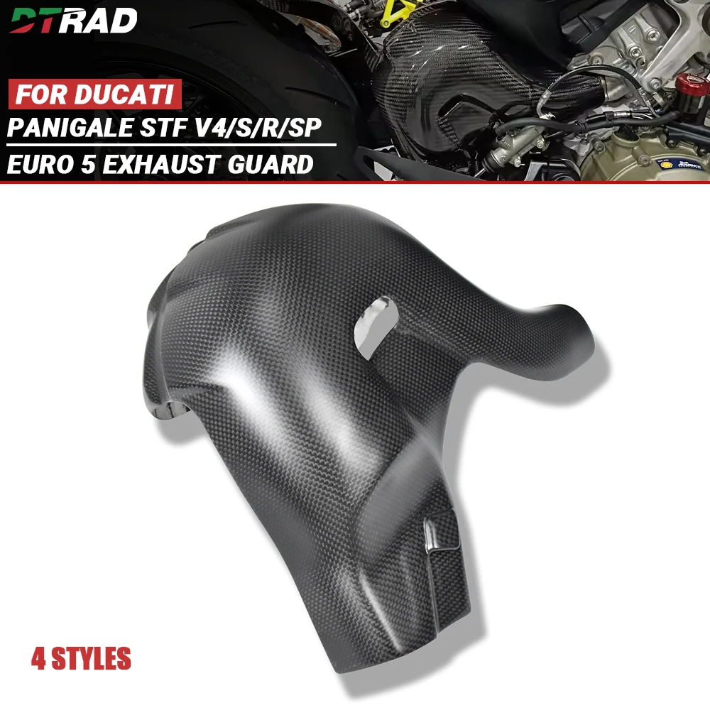 Only Euro 5 For DUCATI Panigale V4 V4S V4R Streetfighter V4/S 2021-2024 Carbon Fiber Exhaust Hood Heat Shield Protection Cover