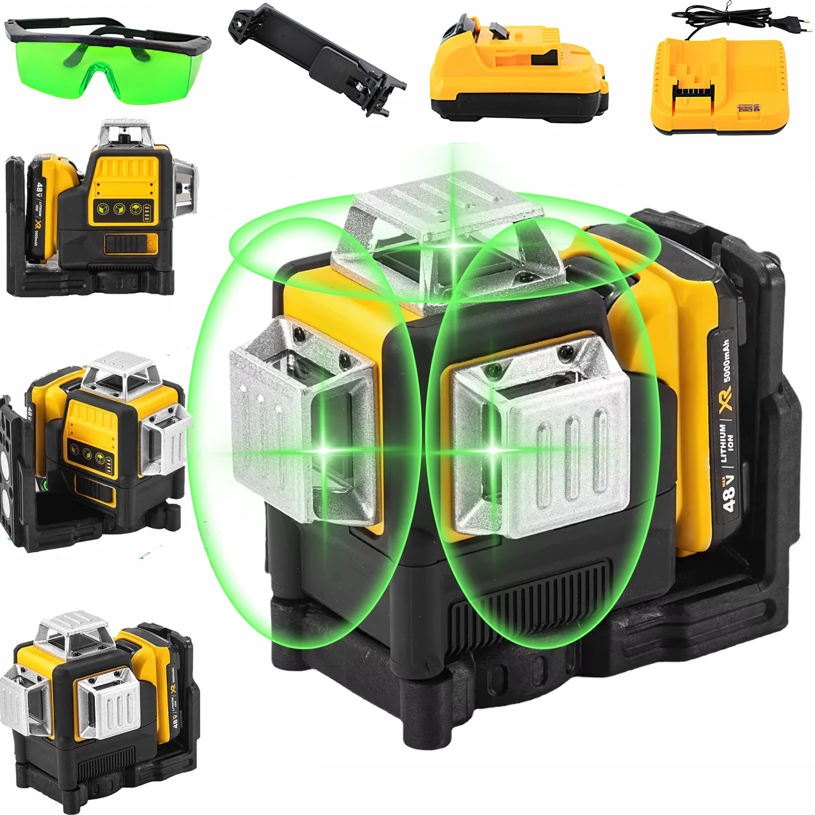 12 Linien 3D-Laser-Nivelliergerät, grüne Linie, selbstnivellierend, 360° horizontale und vertikale Leistung, Laser-Nivelliergerät, professionelle Bauwerkzeuge