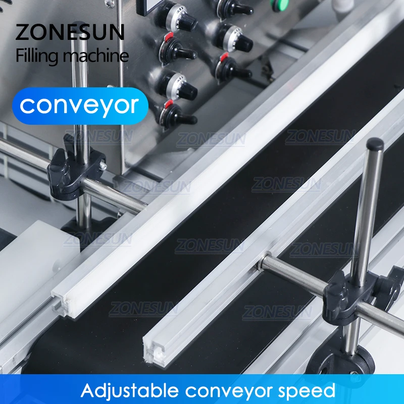 Zonesun 4 노즐 마그네틱 펌프 자동 데스크탑 cnc 액체 물 필러 컨베이어 110 v-220 v 향수 충전 기계에 대 한