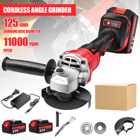 125mm Cordless Angle Grinder Brushless 11000RPM 3-Speed, with Battery & Charger, for Metal Concrete Stone, For Makita 18V