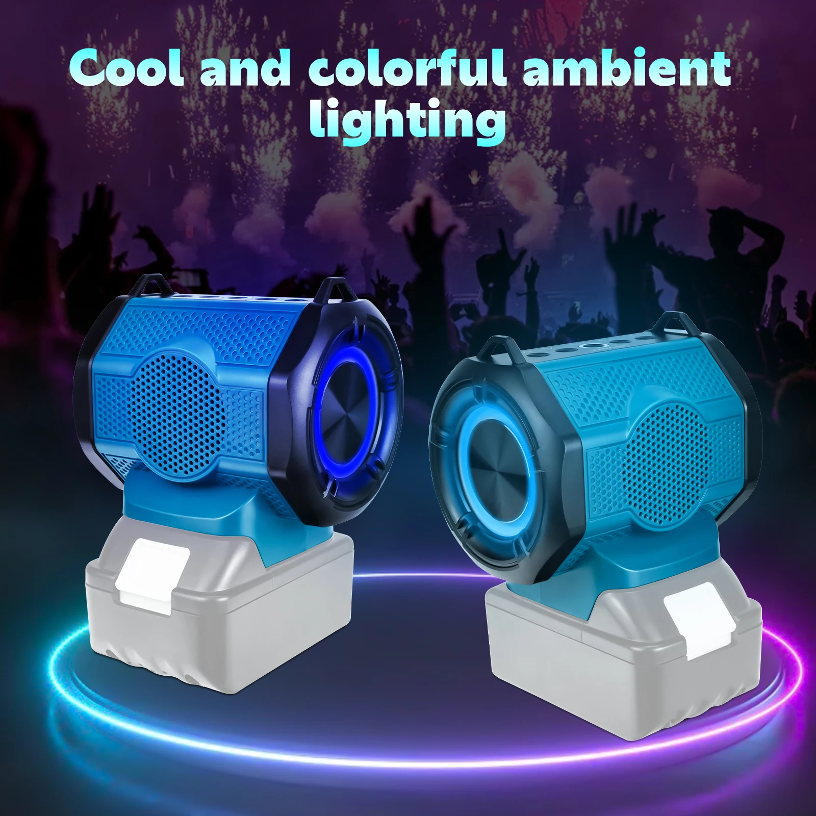 Speaker Fit for Dewalt/Makita/Milwaukee/Bosch 18V 20V Battery Portable Bluetooth-compatible Outdoors Surround Loudspeaker