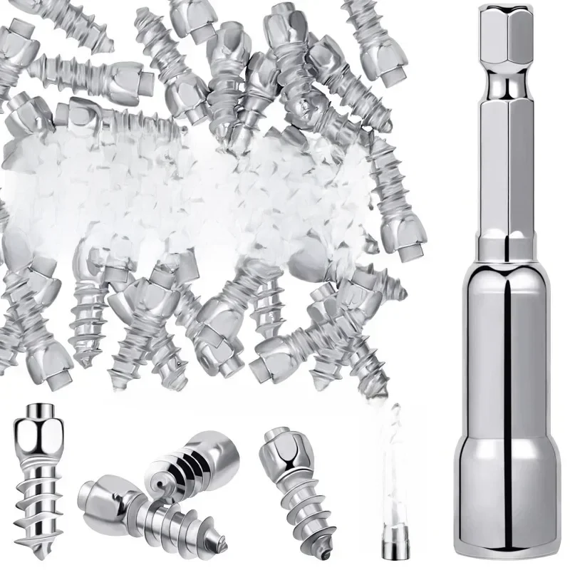 AliExpress NONE Winter Anti-Slip Screws Nails with Tools Universal Auto Motorcycle Bike Shoe Anti Skid Snow Spikes Studs Screws Accessories