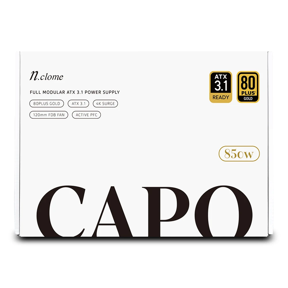 Encrome Capo 850 W 80 Plus Gold Full Modular Atx 3.1 Weiß Computer Power Power Power