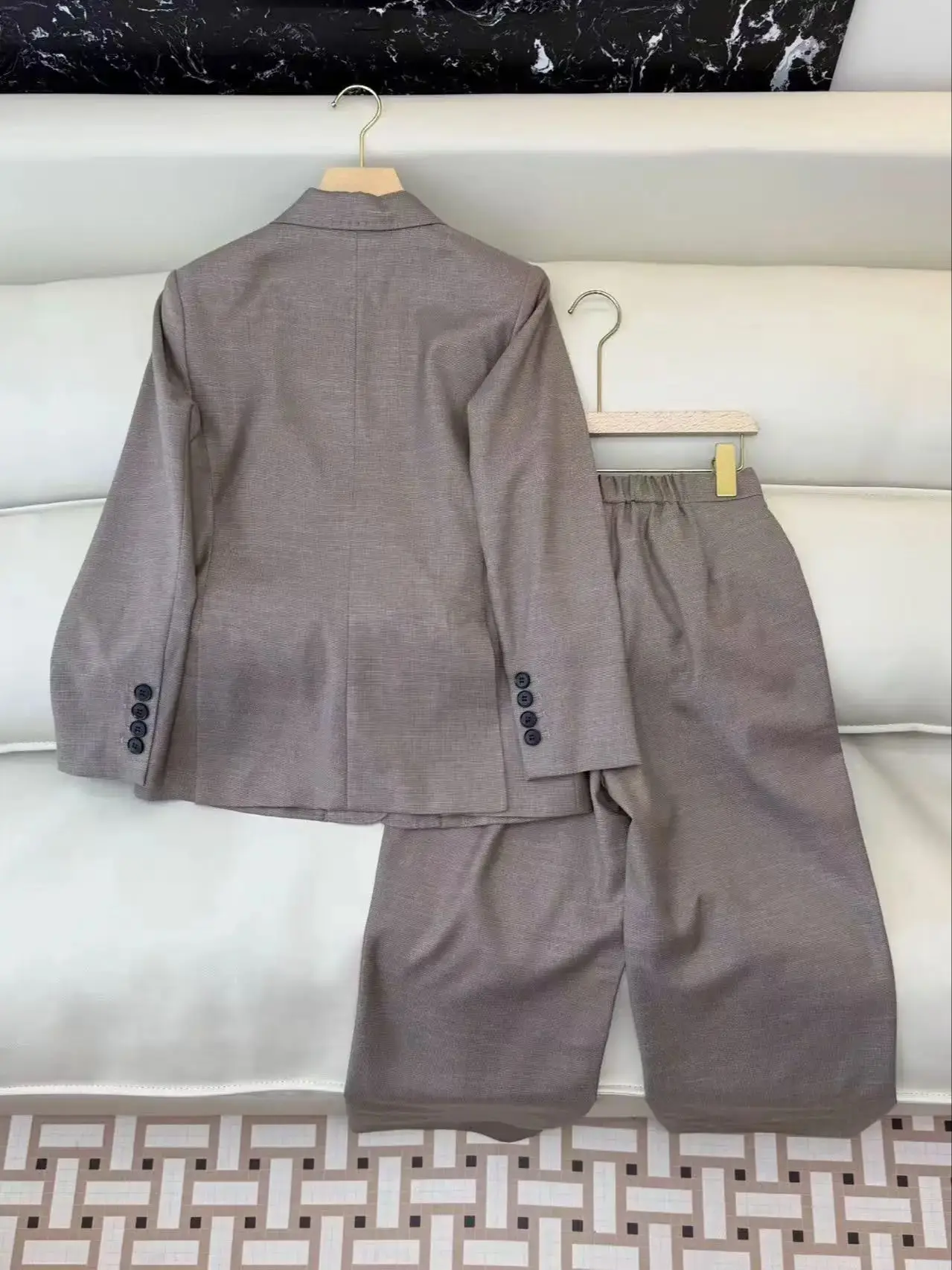 Women's Casual Trousers Suit Wool Silk Blend High Quality Spring Classic