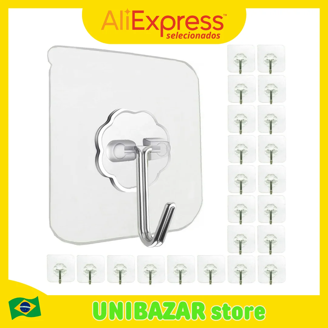 12 Traceless Heavy Duty Door Hook Transparent Kit Wall Stickers Hooks Stick On Hook Bathroom Kitchen Label