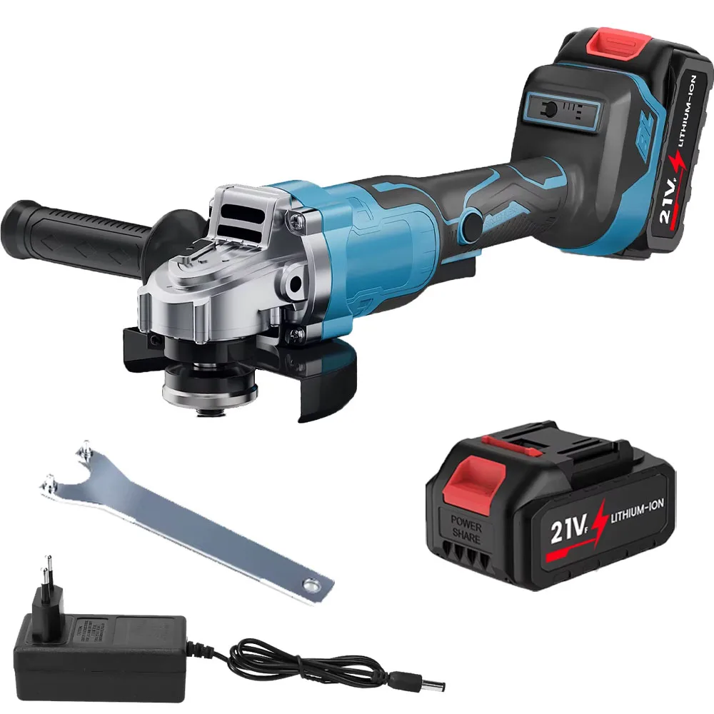 DWiusty 125 mm bürstenloser Winkelschleifer, 3 Gänge, kabellose Schleifmaschine zum Schneiden von Holzbearbeitung, für Makita 21 V Batterie-Pin