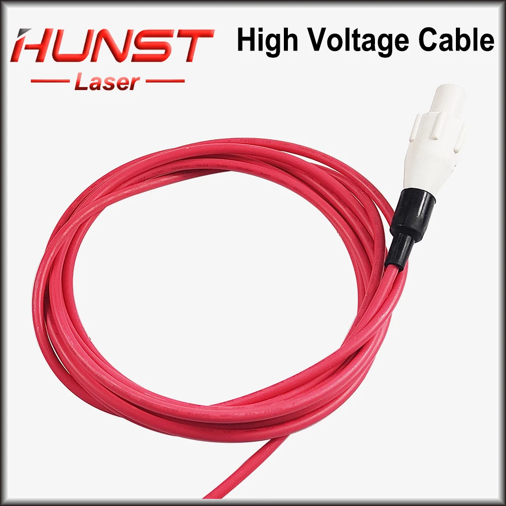 HUNST 3Meters 40KV High Voltage Cable Red Positive Lead Wire for Co2 Laser Power Supply and Laser Tube Cutting Engraving Machine