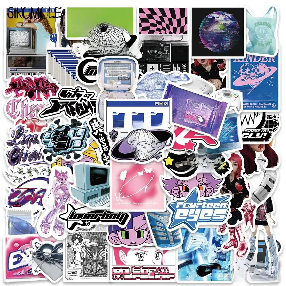AliExpress SIKOMOLE 10/30/53PCS Cartoon Y2K Anime Style Stickers For Kids DIY Skateboard Laptop Luggage Bike Motorcycle