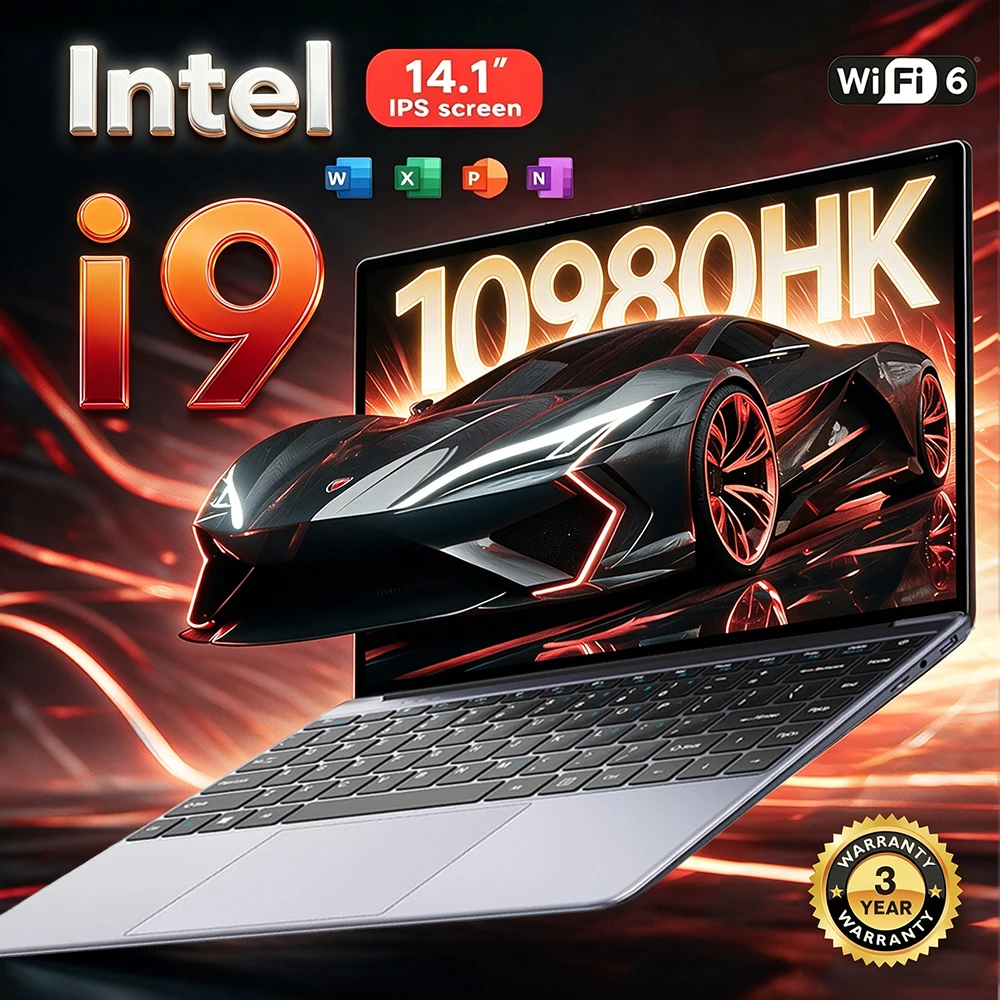 2026 Nieuwe 14,1 inch Laptop Windows 11 Pro 16GB RAM 1/2TB SSD Computer PC Gamer Intel Core i9 10980HK Kantoor Studie Gaming Laptops