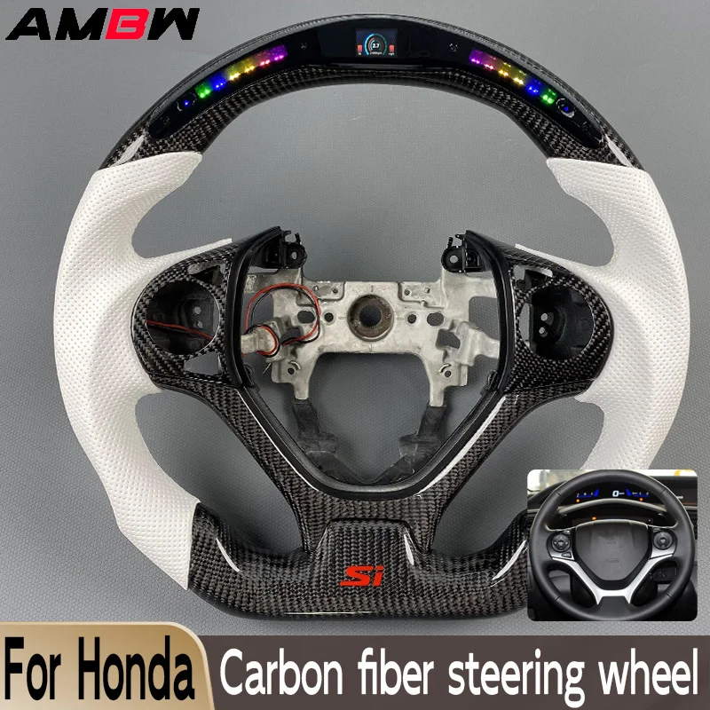 

Customized carbon fiber steering wheel for Honda Civic 9th Generation 2012 2013 2014 2015 LED display Be customization