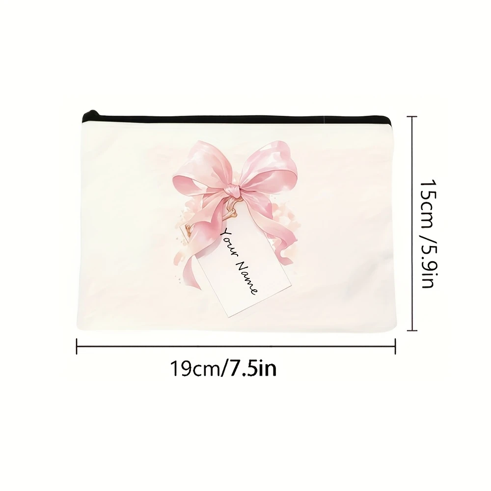 Custom Retro Pink Butterfly Floral Makeup Bag Multi Use Gift For Mom Daughter Teacher Friend Graduation Season Present