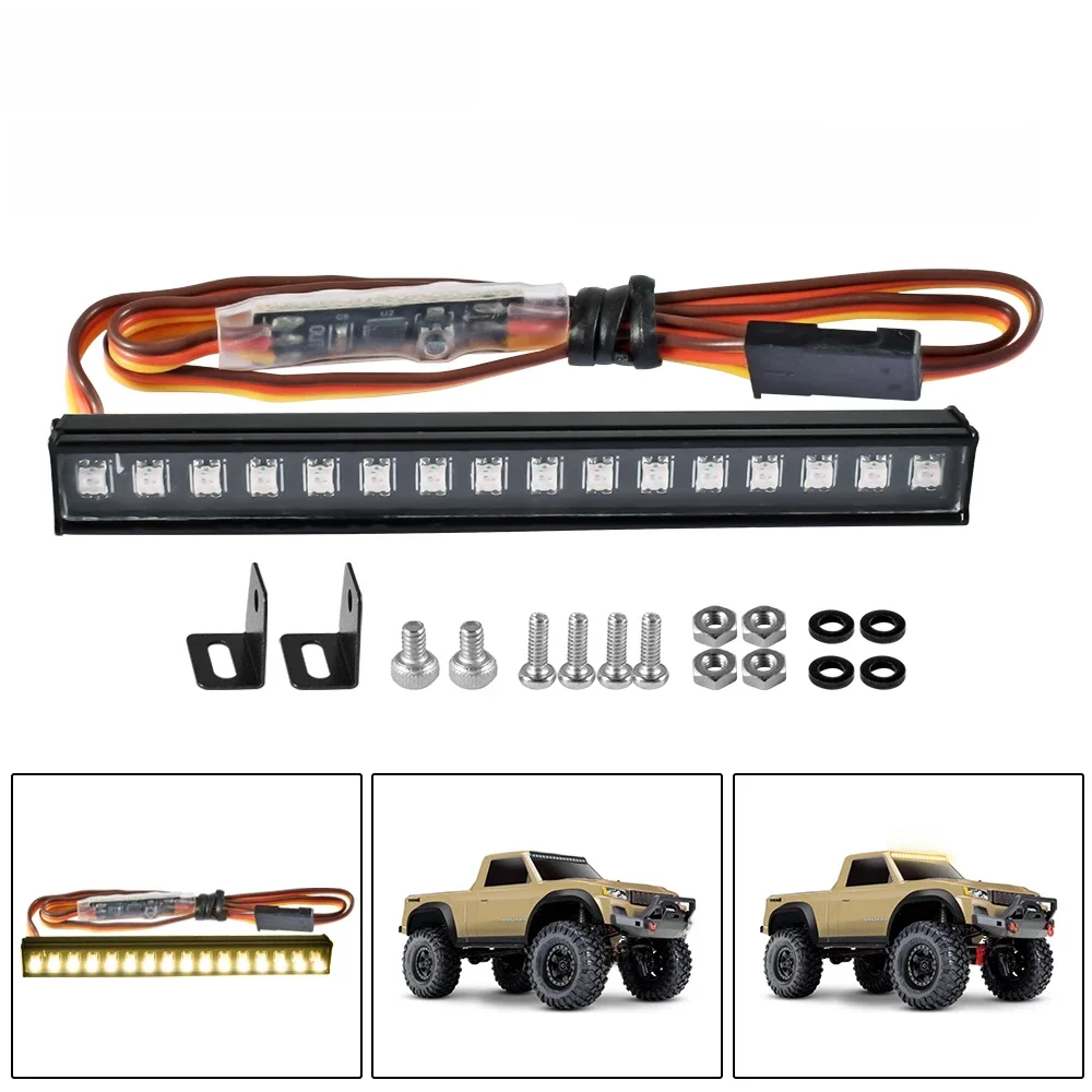 DUMBORC RC LED Light Bar Colorful Roof Lamp Kit 45/56/64MM 8 Modes for RC Crawler Car AXIAL SCX24 Bronco C10 JLU Gladiator — zdjęcie 2