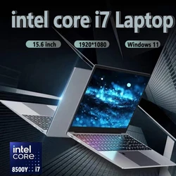 Fingerprint Desbloquear Notebook Laptop, Computador de escritório, Intel Core i7 8500Y, 16GB DDR, 1TB SSD, 15.6 