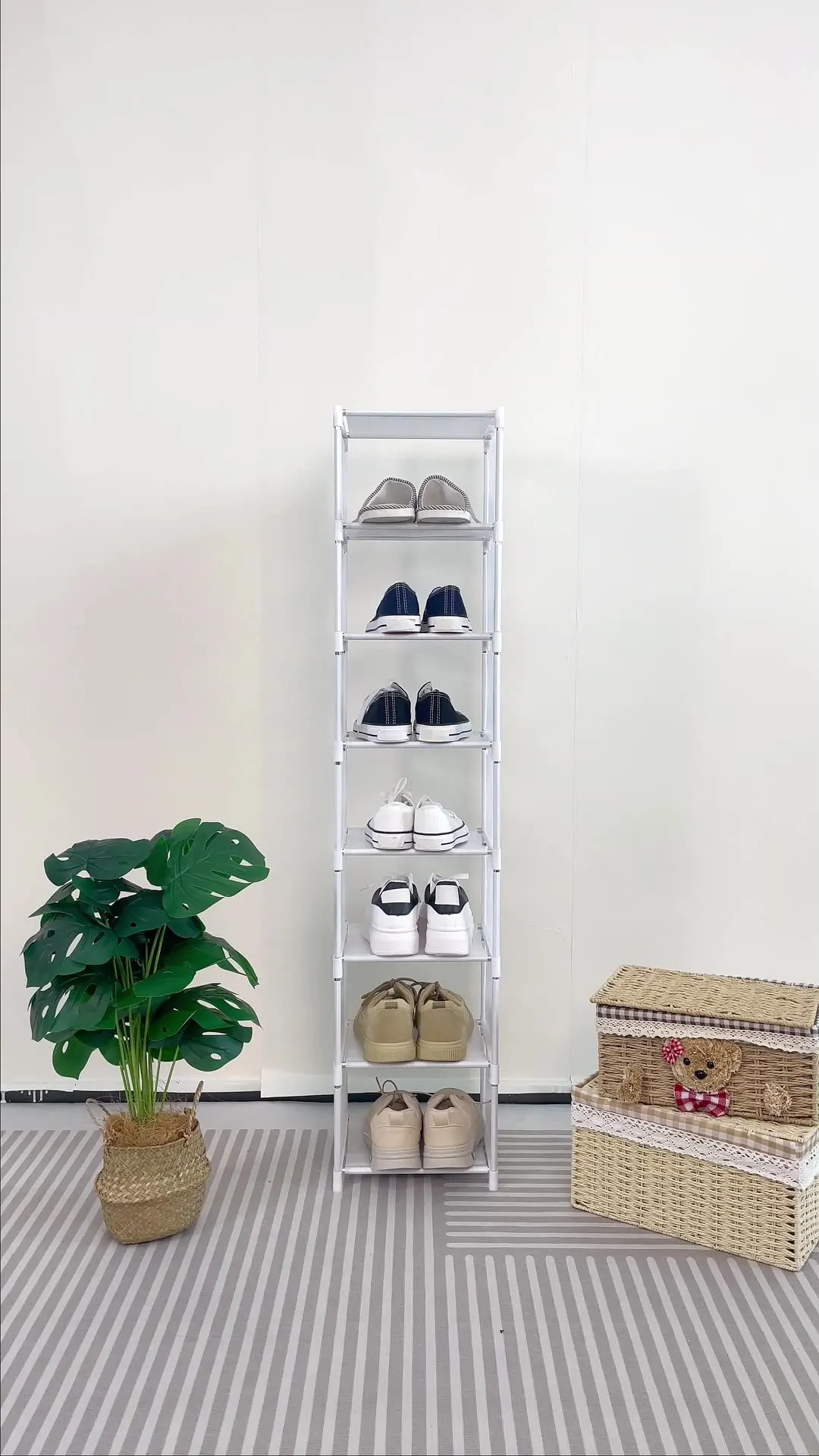 Multi-Layer Shoe Cabinet Storage Rack - Door Entrance Organization Artifact, Dormitory Rental Space-Saving Small Apartment Shoe Cabinet Free Combination Shoe Cabinet