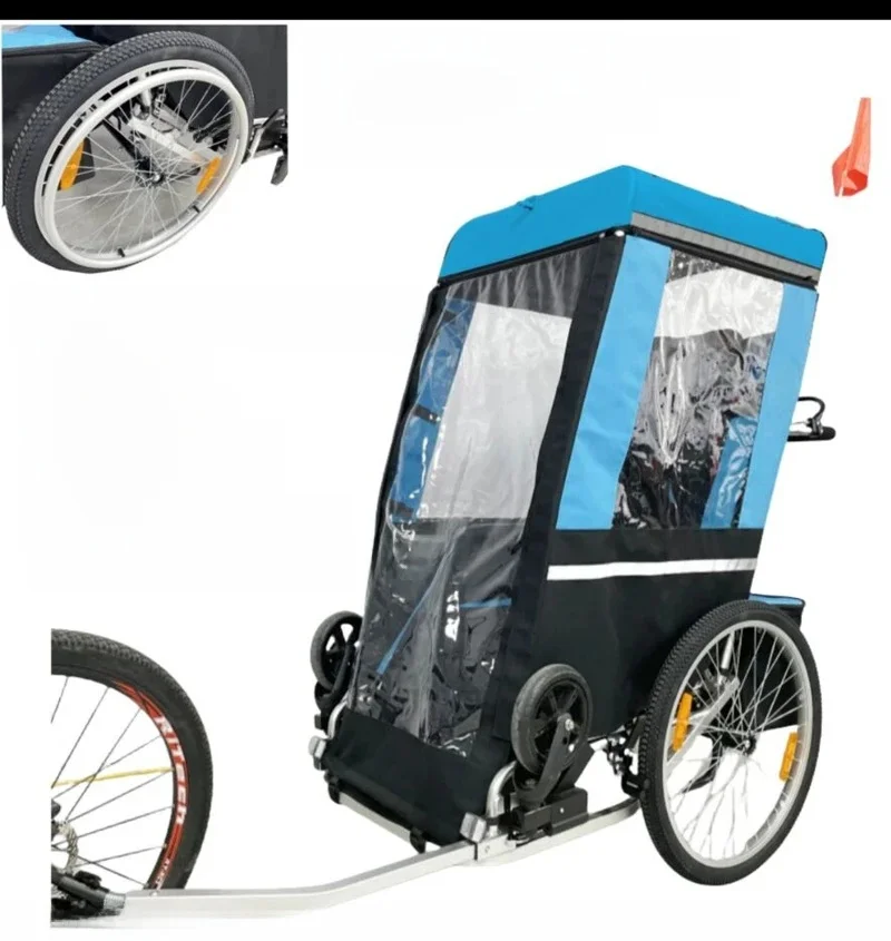 AliExpress BSV adult bicycle trailer aluminum alloy sightseeing vehicle wheelchair three-in-one function outdoor cycling travel trailer one