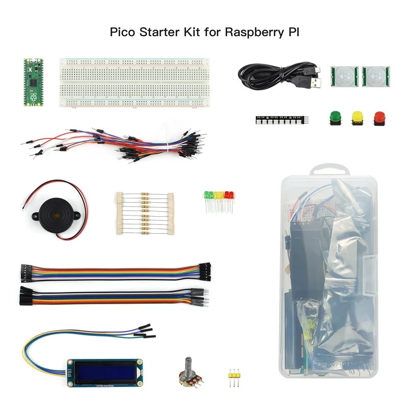 Elecrow Starter Kit for Raspberry Pi Pico,DIY Programming School Basic Kit,with 25 Detailed Tutorial,,with LED Buzzer