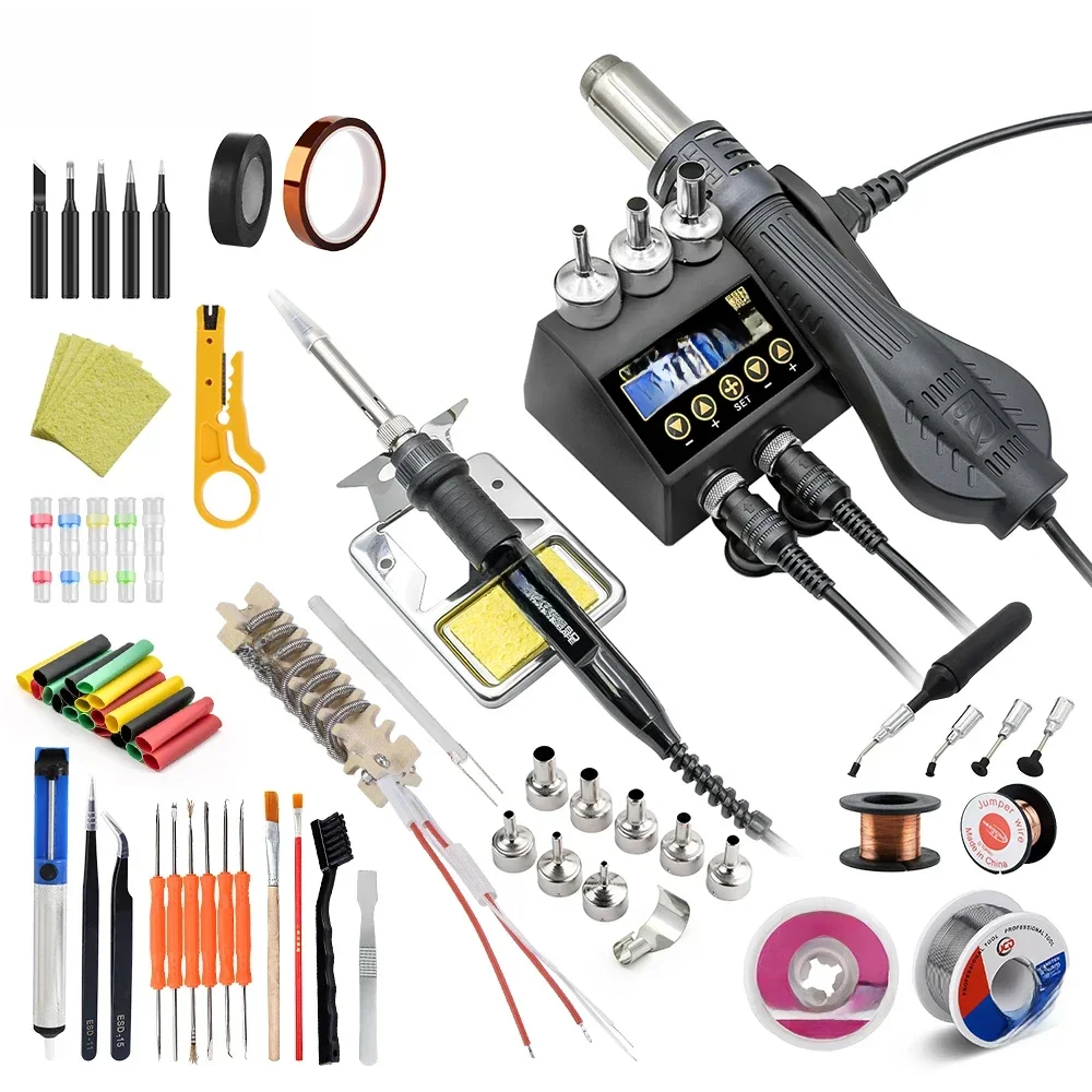 JCD 8898Max Soldering Station 750W 2 in 1 Soldering Iron Hot Air Gun Rework Welding Station Set For Phone Welding Repair Tools