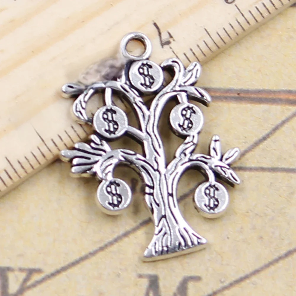 10 sztuk Charms drzewko szczęścia 29x21mm antyczne srebro kolor zawieszki dokonywanie ręcznie robiona biżuteria diy fabryka hurtownie — zdjęcie 2