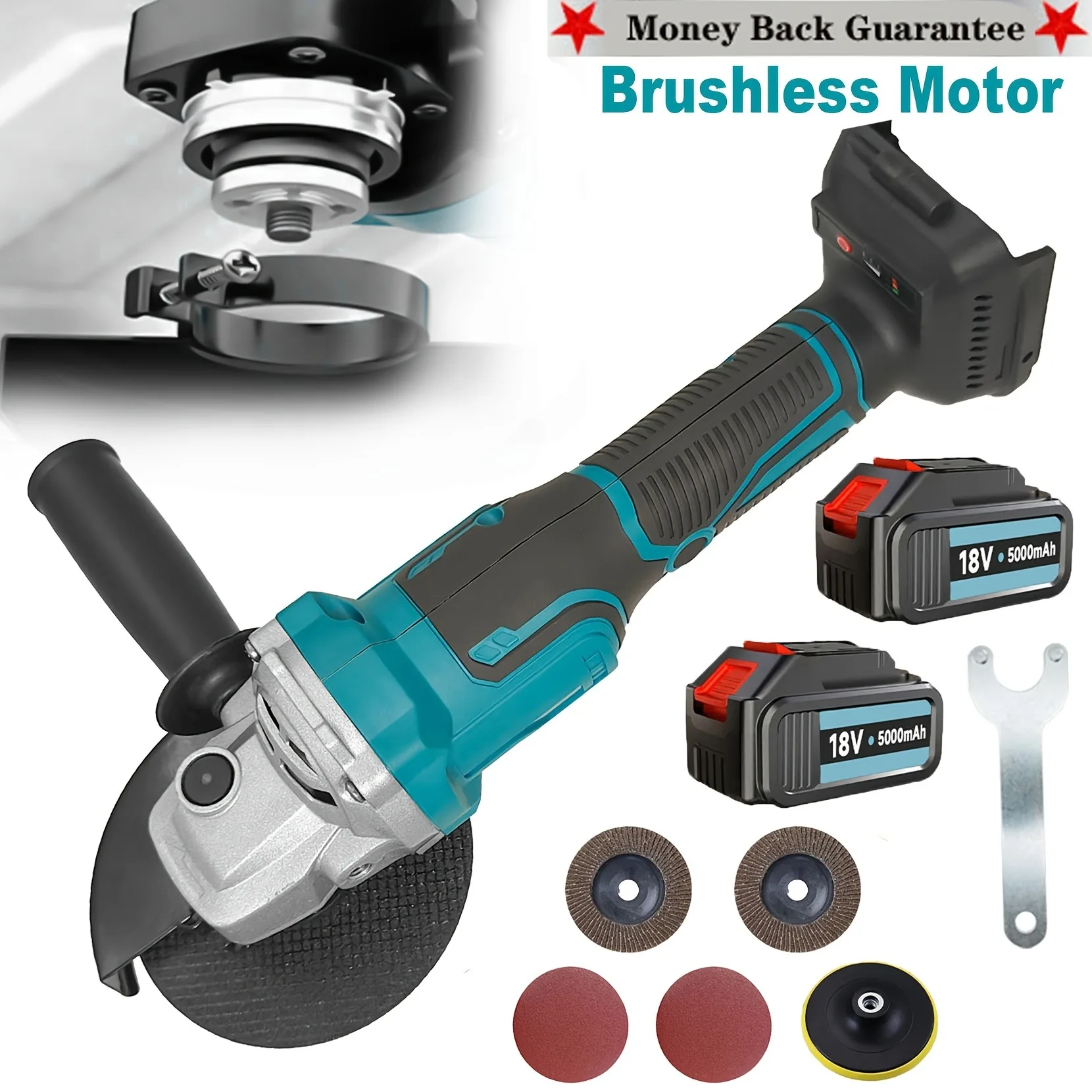 125 mm Winkelschleifer, Akku-Trennschleifer, Schleifmaschine, flexibel mit 21V-Akkus