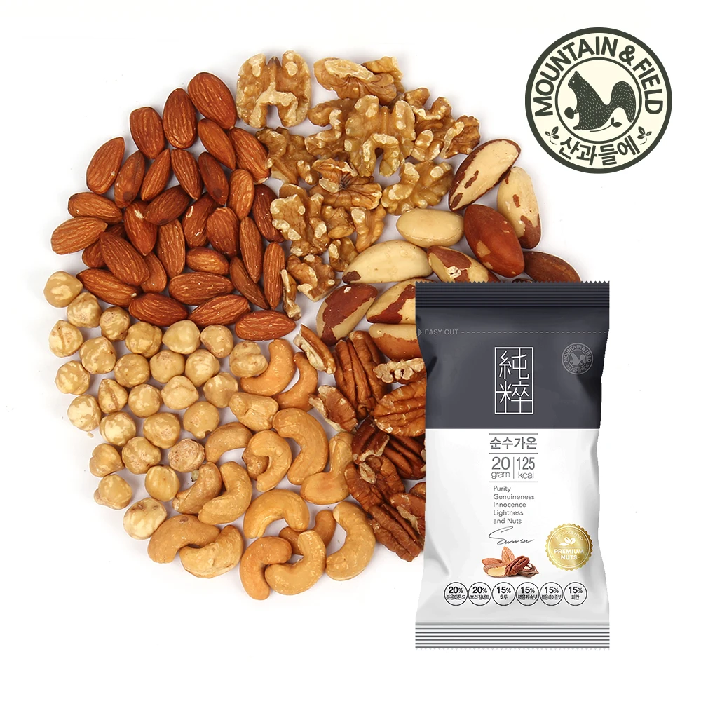 M & F الغذاء النقي يوم الغون اللوز ، X 90 أكياس ، 6 أنواع من المكسرات