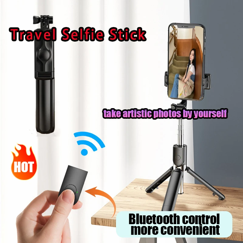 S30 Wireless Bluetooth Selfie Stick with Tripod Foldable Selfie Rod with Remote Control for Phone Action Camera Iphone ﻿