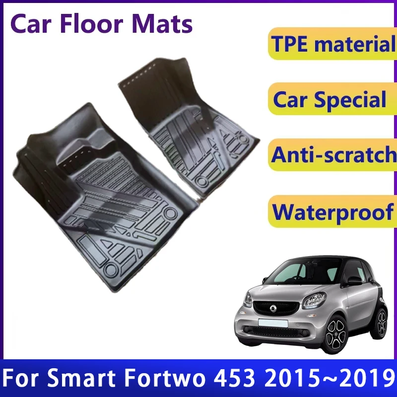 

Car Floor Mats For Smart Fortwo 453 2015~2019 2seat Waterproof Pads Light Hand Driver Foot Carpet Floor Rug Auto Accessories