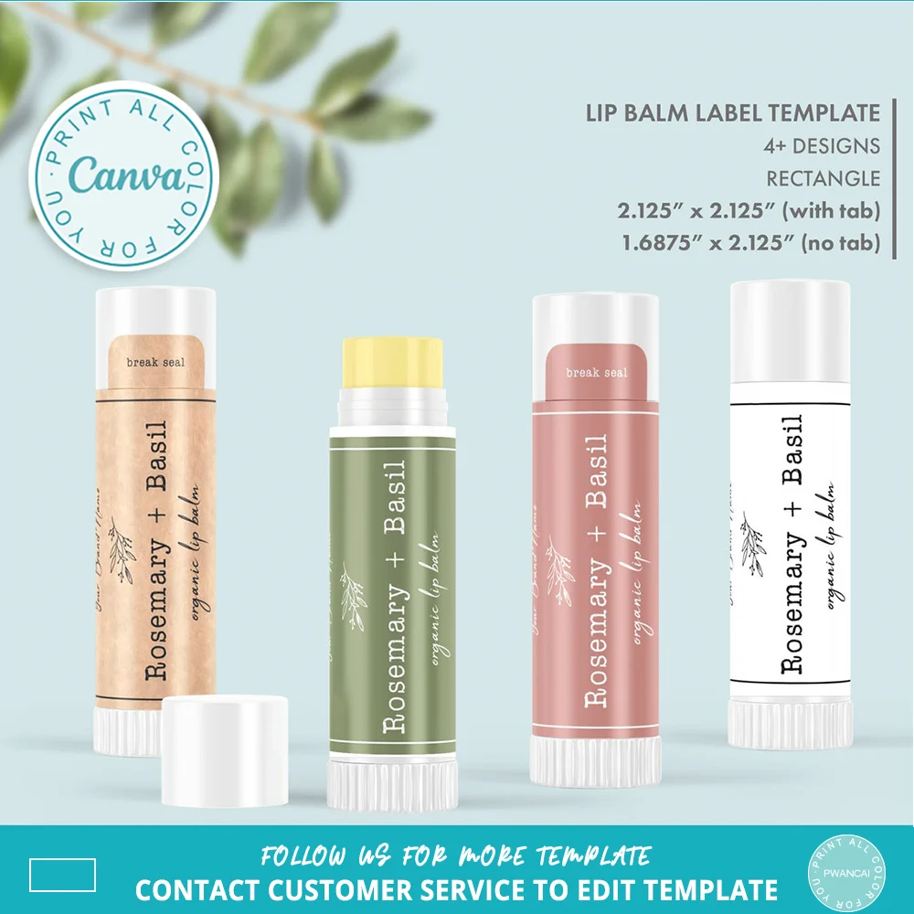Minimalist Botanical Lip Balm  - Sticker Label Template 评论和价格